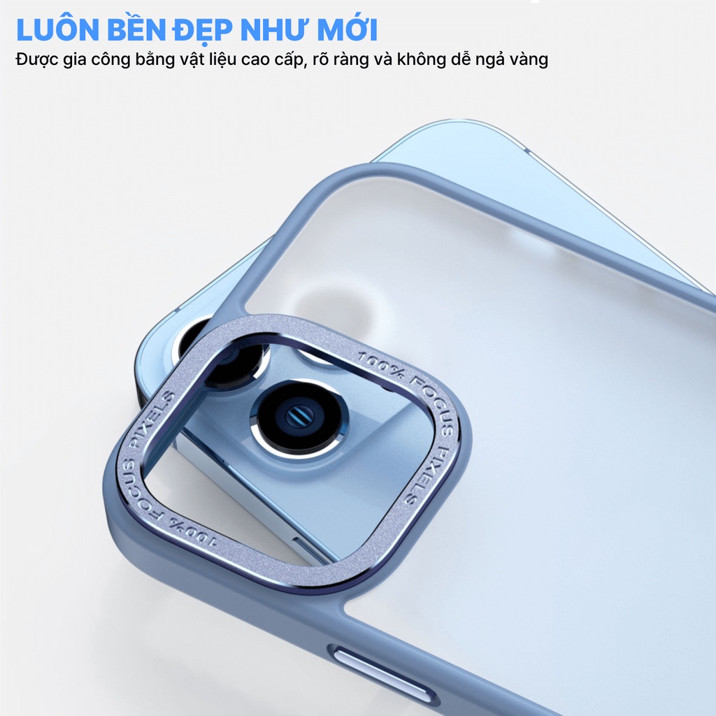 Ốp lưng chống sốc bảo vệ Camera hợp kim nhôm Likgus lưng nhám chống bám vân tay cho iPhone 11/ 12/ 13/ 14 Pro Max