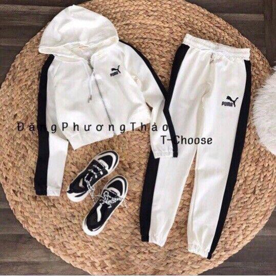 🌲 🌟 Set bộ thể thao áo dây kéo nón và quần dài 164B1