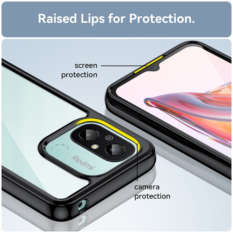Ốp Điện Thoại Acrylic Trong Suốt Chống Sốc Cho Xiaomi Redmi 12C 11A 10C 10 5G