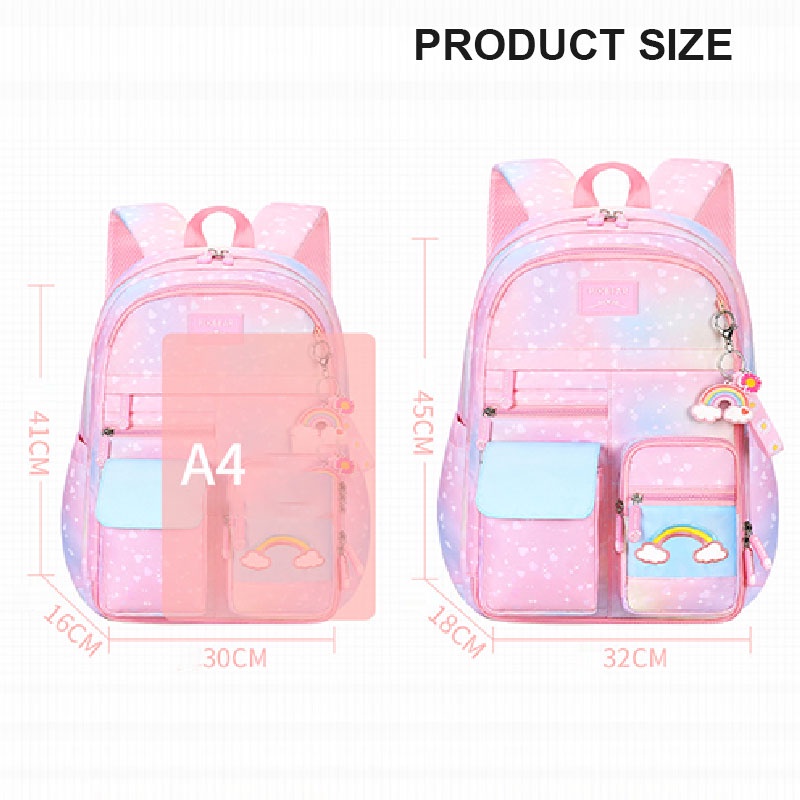 Bololo Ba Lô Công Chúa Dễ Thương Trọng Lượng Nhẹ Mở Bên Hông Tủ Lạnh Cho Học Sinh Nữ Mới