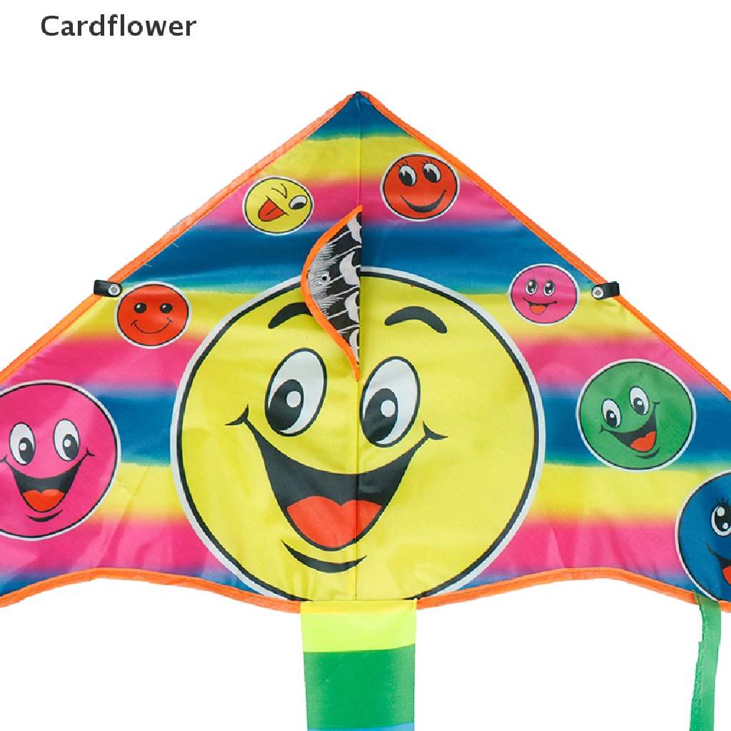 1 Bộ Diều Thể Thao Ngoài Trời Hình Mặt Cười 80 * 45cm Có Tay Cầm 50m