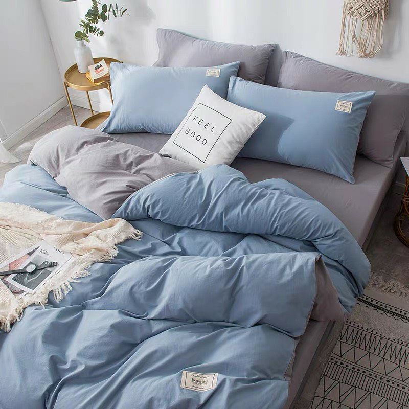Bộ 4 Món Vỏ Chăn Ga Gối Basic Hàn Quốc Chất Liệu Cotton Poly Siêu Sang Chảnh, Hiện Đại