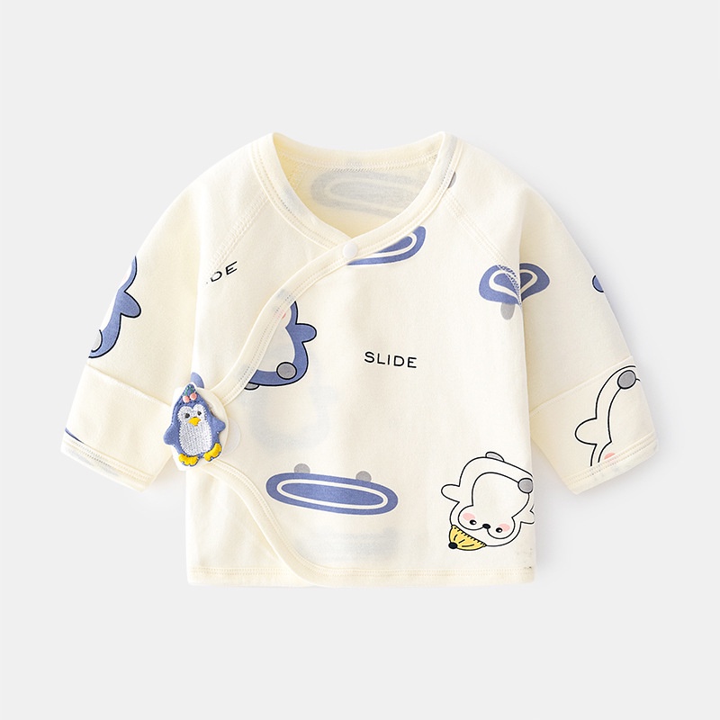 Bộ Đồ Ngủ Cotton Màu Trơn Khóa Dán Nửa Lưng Cho Bé TTU060