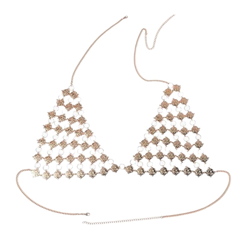 Dây Xích Đeo Áo Ngực Bằng Kim Loại Hình Hoa Rỗng Cho Nữ