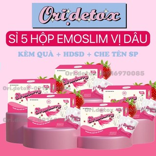 Combo 5 hộp nước giảm cân detox vị dâu chính hãng/ giam bap tay, giam mo