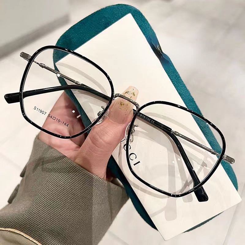 Mắt Kính Gọng Tròn Chống Bức Xạ Bằng Kim Loại Phong Cách Hàn Quốc Cổ Điển Dành Cho Nam Nữ