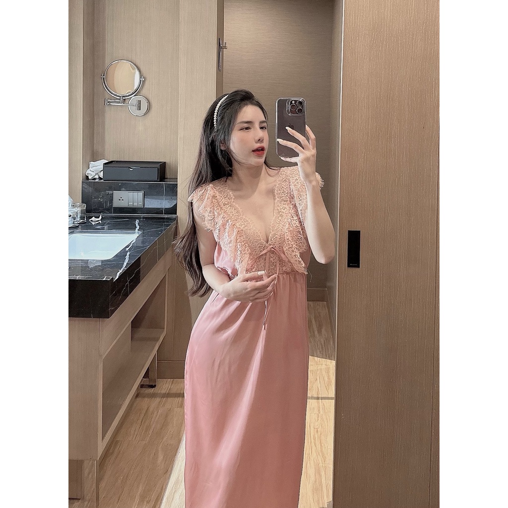 Đầm sexy ren dáng dài xinh xắn, hàng thiết kế có mút ngực | Nguyễn Hương Store