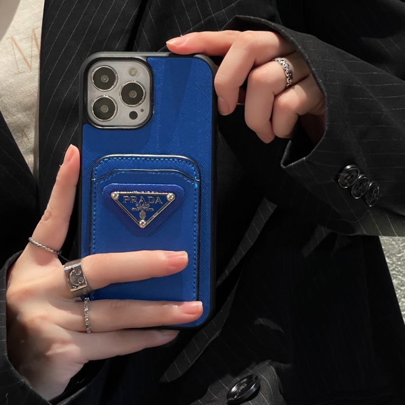 Ốp Điện Thoại Màu Trơn Có Ngăn Đựng Thẻ Sang Trọng Cho iPhone 14 13 12 11 Pro Max XS XR X 8 7 Plus Edge