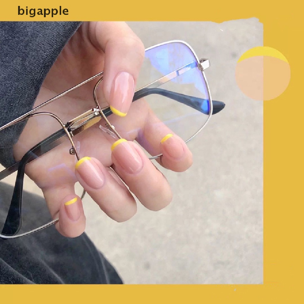 Set 24 Móng Tay Giả Phủ Toàn Diện Bằng Acrylic Màu Nude Đơn Giản