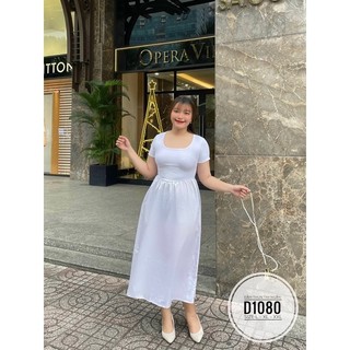BIGSIZE Đầm thun tay ngắn D1080