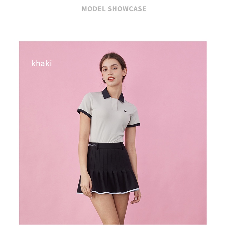 Bộ Trang Phục Đánh golf Áo Tay Ngắn Phối Chân Váy Ngắn Thoáng Khí Thời Trang Cho Nữ Lg LG2186