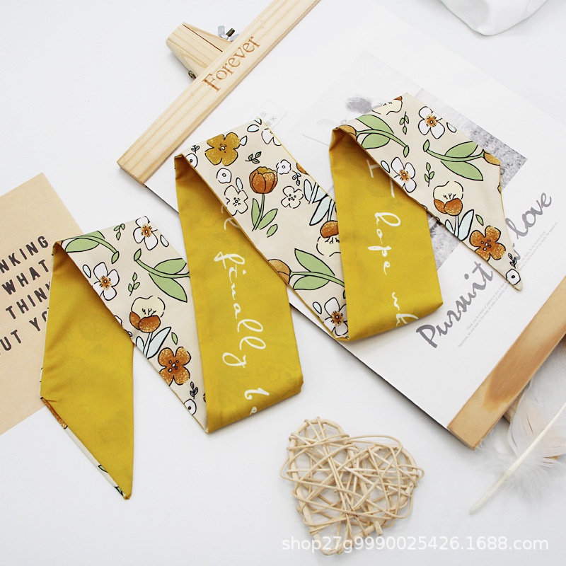 Khăn Quàng Cổ / Túi Xách / Băng Đô Đa Năng In Họa Tiết Hoa Xinh Xắn Thời Trang