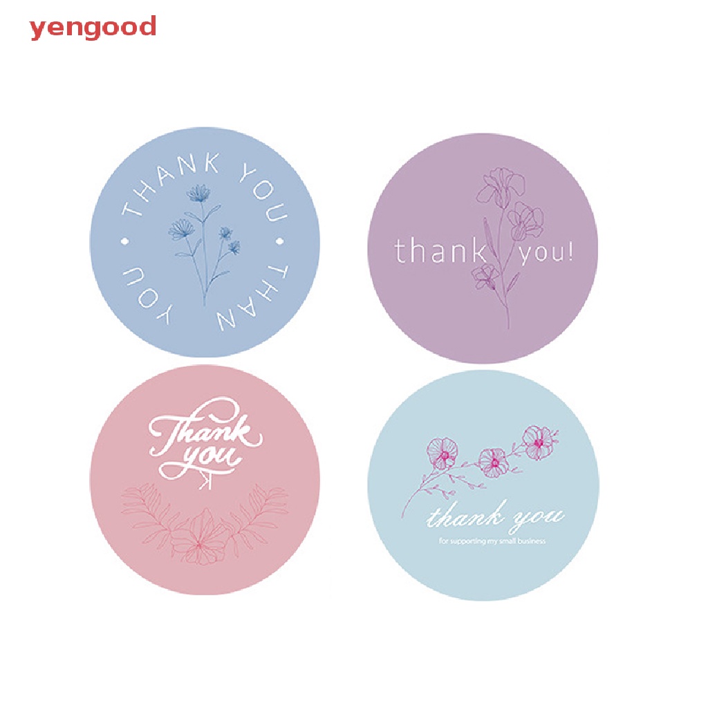 Set 500 Miếng Dán Tròn Họa Tiết Hoạt Hình Thank You Trang Trí Quà Tặng