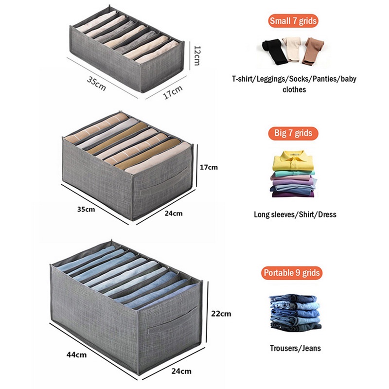 Hộp vải đựng quần áo chia ngăn, khay đựng đồ lót, tất vớ,có nắp gấp gọn tiện lợi hàng
