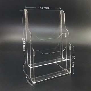 Kệ mica đựng tờ rơi,kệ đựng brochure-KỆ MICA NHIỀU GIẤY A5 - 2 NGĂN C05