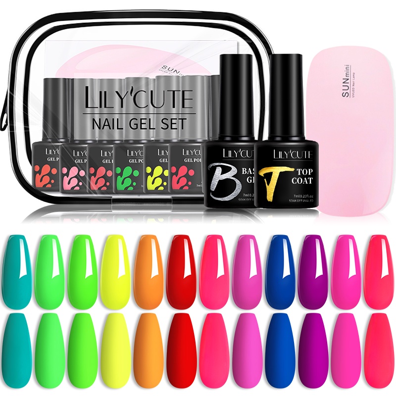 Set 15 Lọ Nước Sơn Móng Tay Dạ Quang 7ml 6W UV