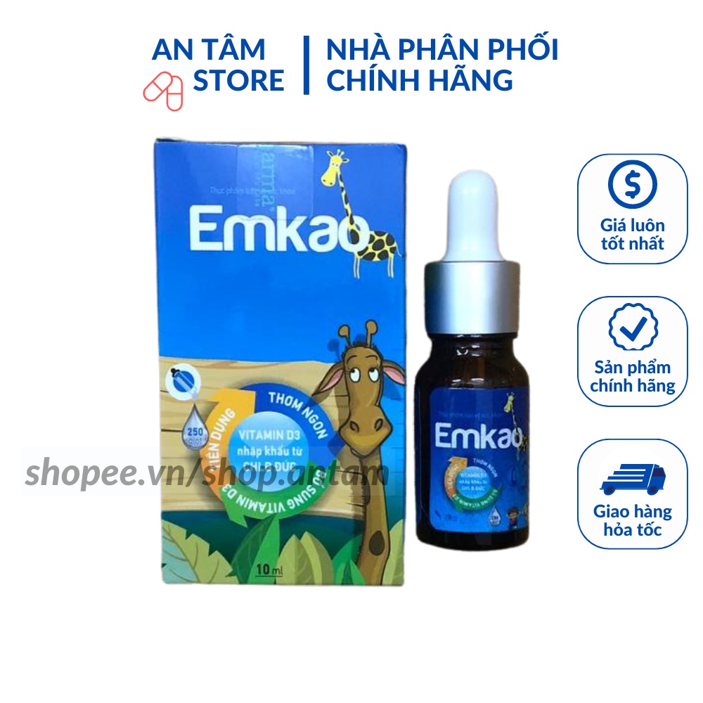 Canxi Emkao D3 nhỏ giọt , giúp hỗ trợ trẻ em còi xương, chậm mọc răng, chậm mọc tóc...