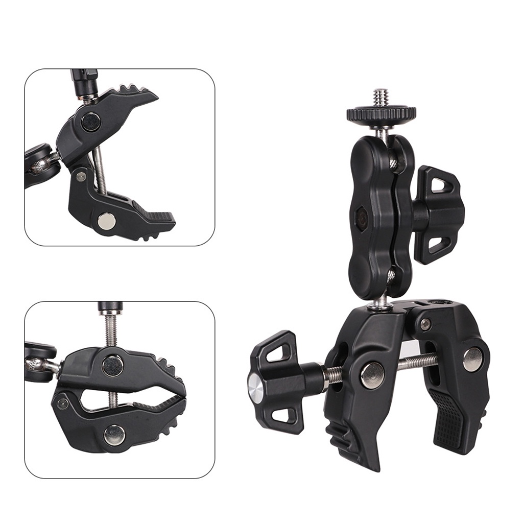 Giá Đỡ Camera Hành Trình GoPro DSLR Gắn Tay Lái Xe Đạp Đầu Bi 1 / 4 "Xoay 360 Độ