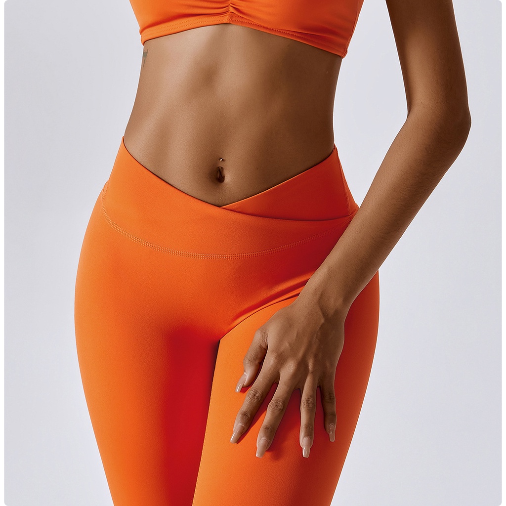 Quần thể thao AIRACTIVE LEISURE hông cao kiểu đan chéo thời trang tập yoga chạy bộ tập thể dục