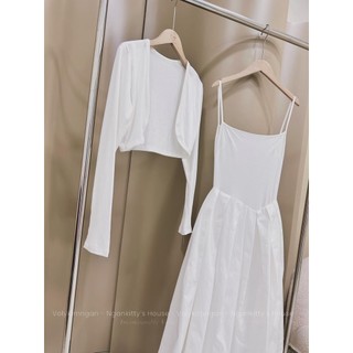 Set váy hai dây kèm khoác 