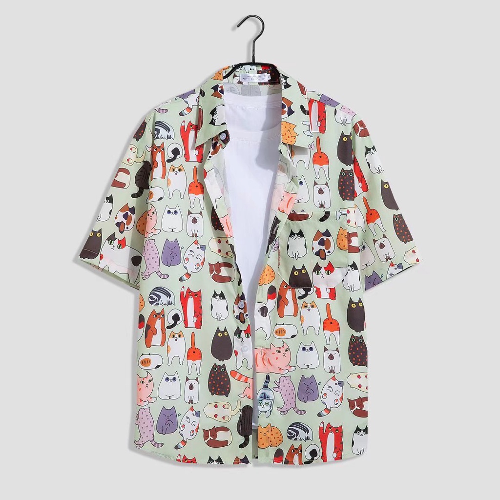 Set Áo Sơ Mi Ngắn Tay + Quần short Phong Cách Hawaii Thời Trang Cho Nam