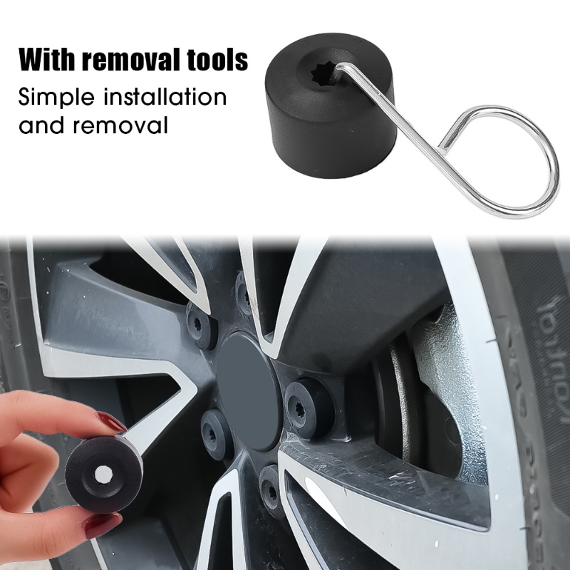 Set 20 Nắp Đậy Đai Ốc Bánh Xe Hơi Volkswagen Chống Bụi Bẩn Kèm Dụng Cụ Tháo Gỡ