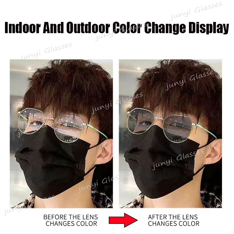 Kính Mát Gọng Oval Chống Bức Xạ Ánh Sáng Xanh 2 Trong 1 Thay Đổi Màu Sắc Dành Cho Cả Nam Và Nữ