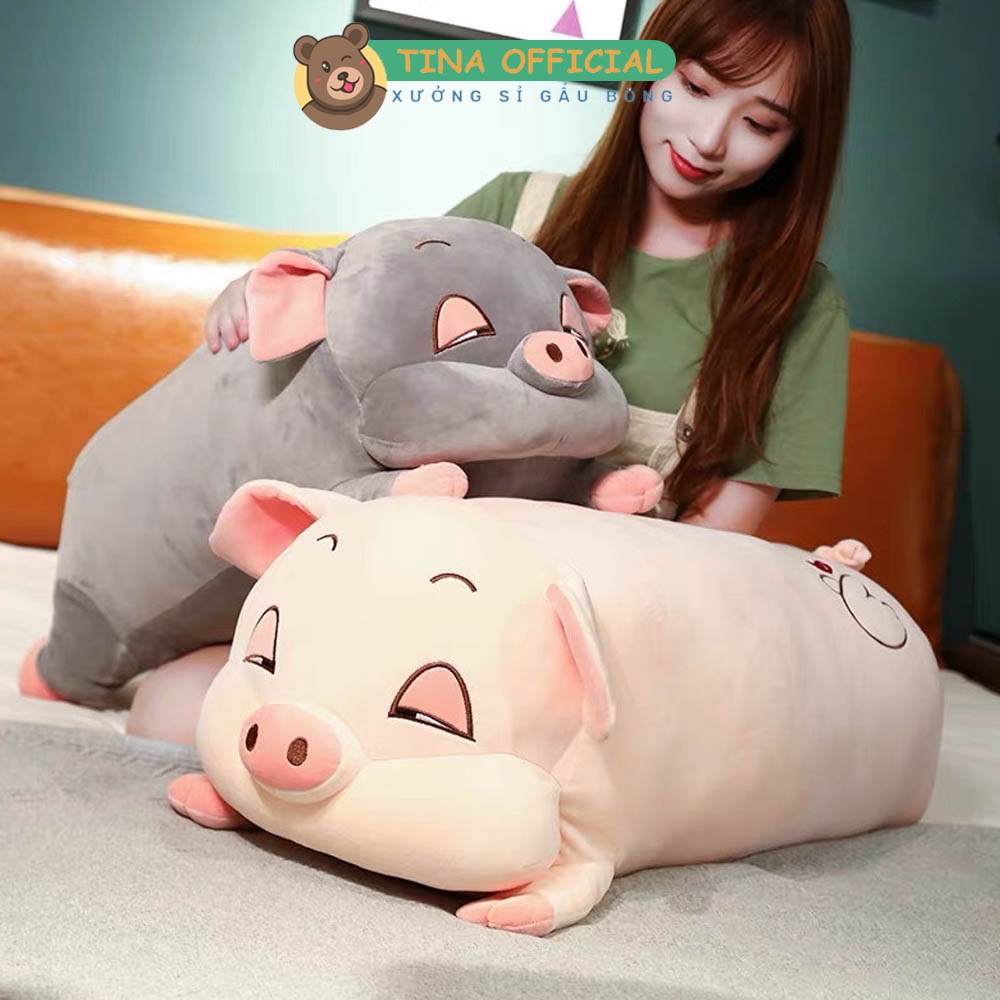 Gấu Bông Heo Hồng Phê Cần Mắt Híp Mềm Mại 45cm TINA OFFICIAL