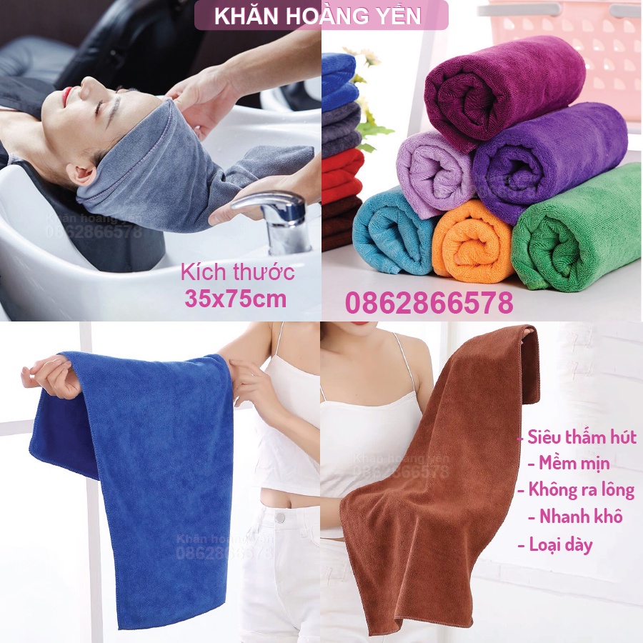 Khăn gội đầu siêu thấm hút cho spa và salon tóc, KT 35x75cm RẺ VÔ ĐỊCH
