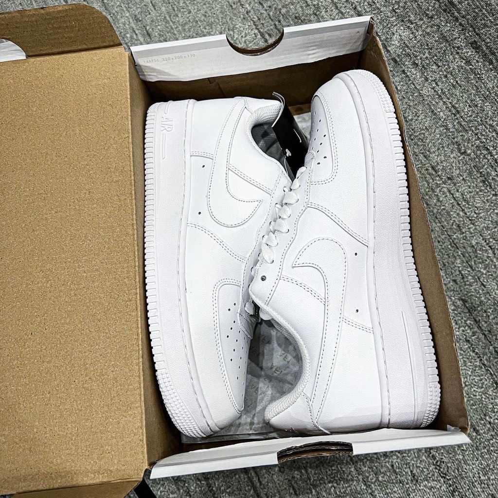 Giày Thể Thao AF1 Trắng Full, Giày Air Force One All White Quốc Dân nam nữ FULL BOX BILL Siêu hot dễ phối đồ