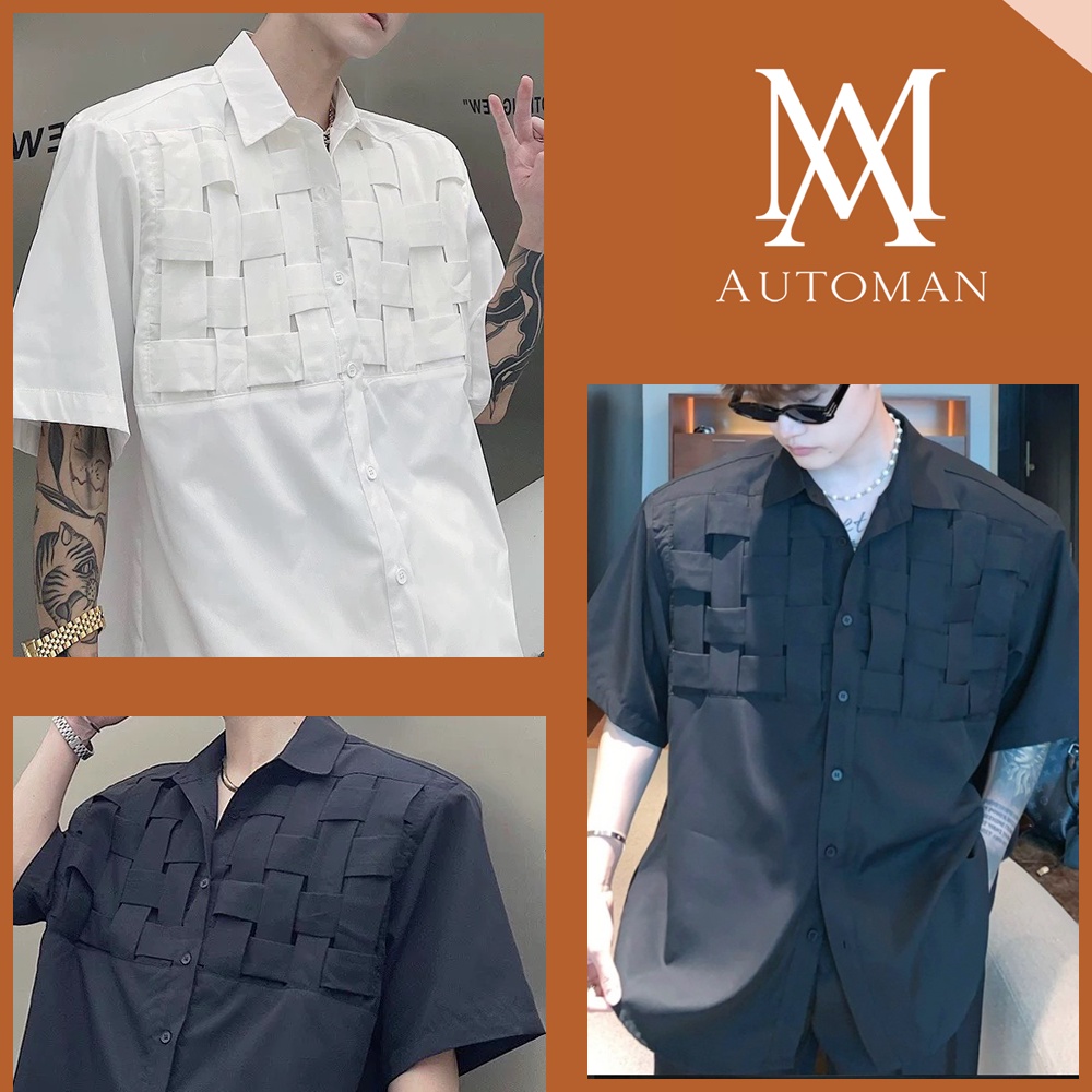 Áo Sơ Mi Ngắn Tay Màu Trơn Thiết Kế Đơn Giản Thời Trang Dáng Hàn Quốc Simple Automan A63