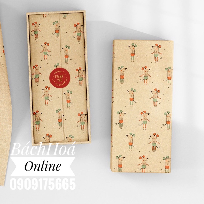 Giấy Kraft hoa tiết vintage - nhiều mẫu - kích thước 51x71cm