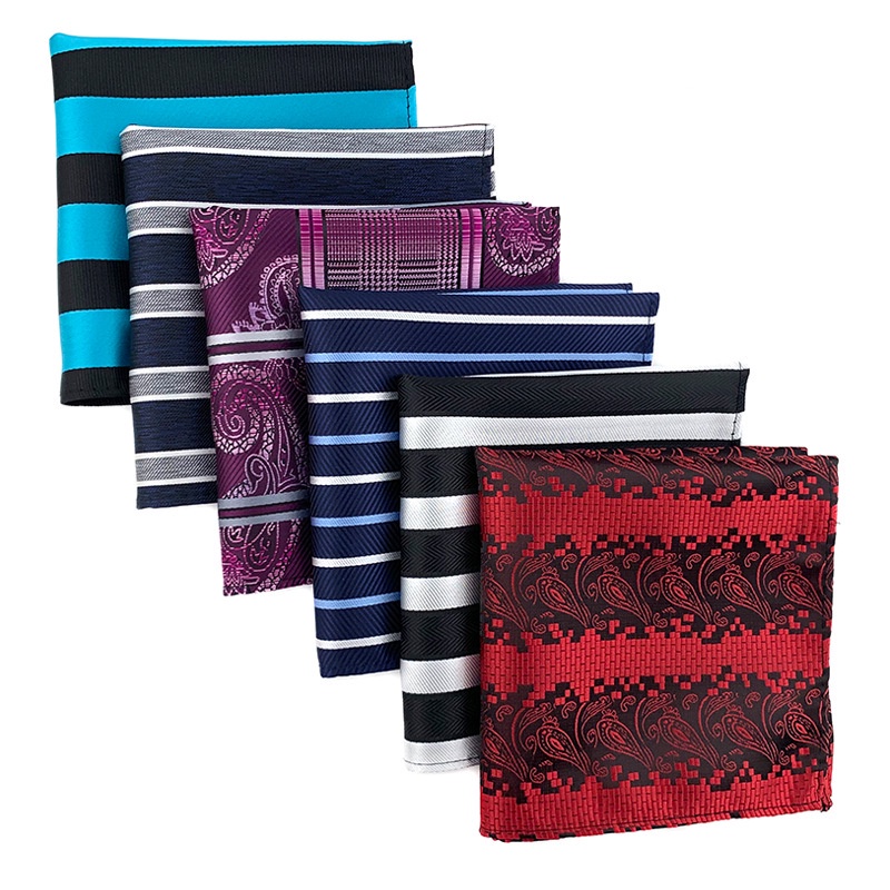 Khăn tay lụa EFAN hình vuông in họa tiết trang trọng cho nam