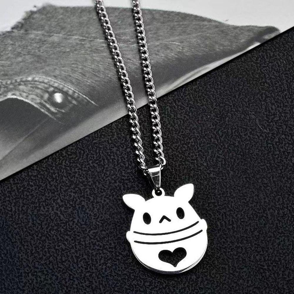 LOMBARD Vòng cổ Chuỗi Xích Mặt Hình Ma Thiết Kế Đơn Giản Cá Tính Cho Nam Genshin Va Chạm