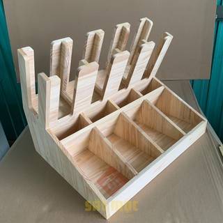 Kệ đựng ly cốc ly trà sữa, ly giấy, ly nhựa, đựng túi trà, đựng ống hút bằng gỗ thông cao cấp