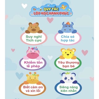 Quy tắc lớp học hạnh phúc mẫu đầu thú