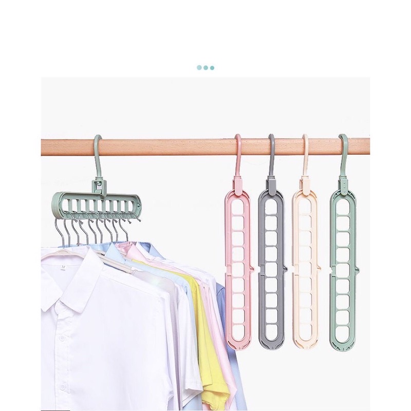Móc treo quần áo 9 lỗ quay 360độ đa năng