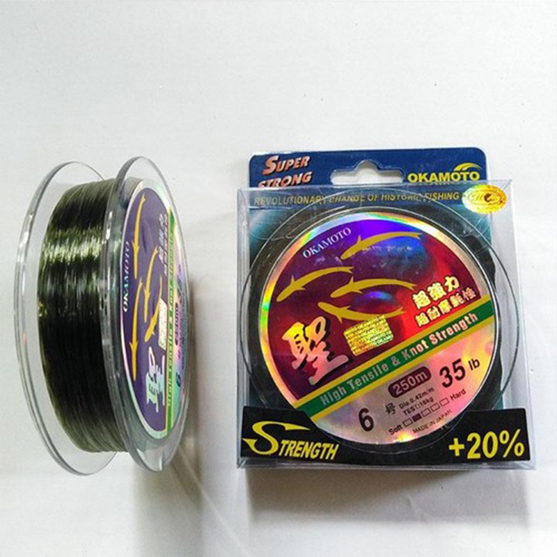 Cước câu cá Okamoto  made in Japan. Cước 4 con cá. Cước câu cá siêu bền, cước câu giá rẻ. Hoàng Nam Fishing