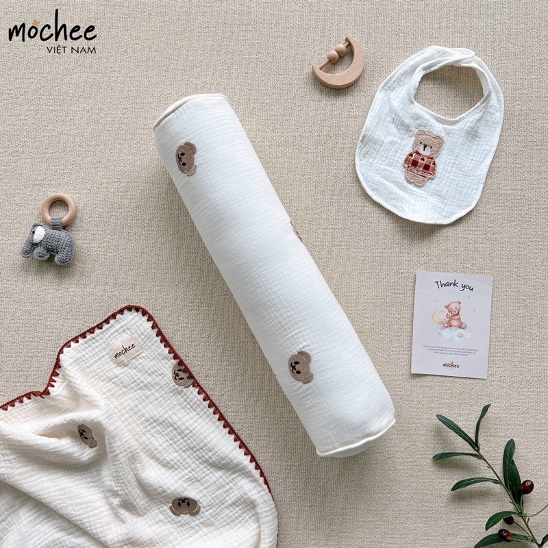 [Chính Hãng] Gối ôm xô cao cấp cho bé Muslin MOCHEE mềm mại giúp bé ngủ ngon