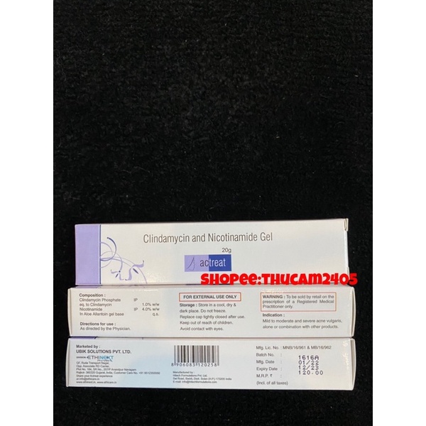 Kem Gel Actreat hỗ trợ giảm mụn viêm,sưng  , mụn mủ .