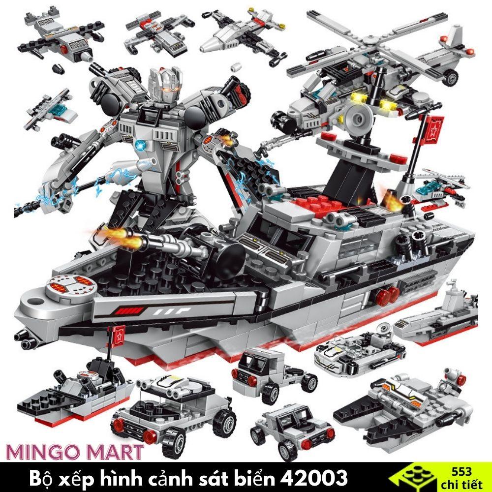 [1001 CHI TIẾT] BỘ ĐỒ CHƠI XẾP LEGO TÀU SÂN BAY , Chiến Hạm, Tàu Chiến Khu Trục xanh dài 50cm