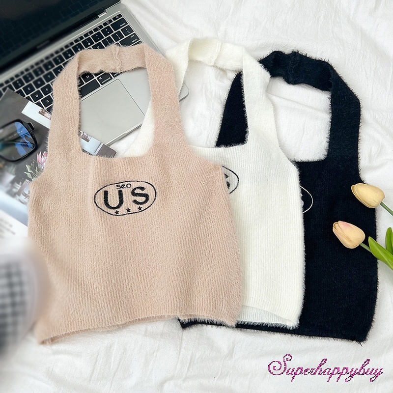 Áo Thun Sát Nách Dệt Kim Thêu Chữ Trẻ Trung Cho Nữ