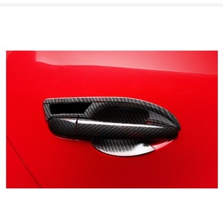 Bộ Ốp tay nắm, hõm cửa, chén cửa xe Mazda 2, Mazda 3, Mazda 6 Cx5 chất liệu vân cacbon cao cấp