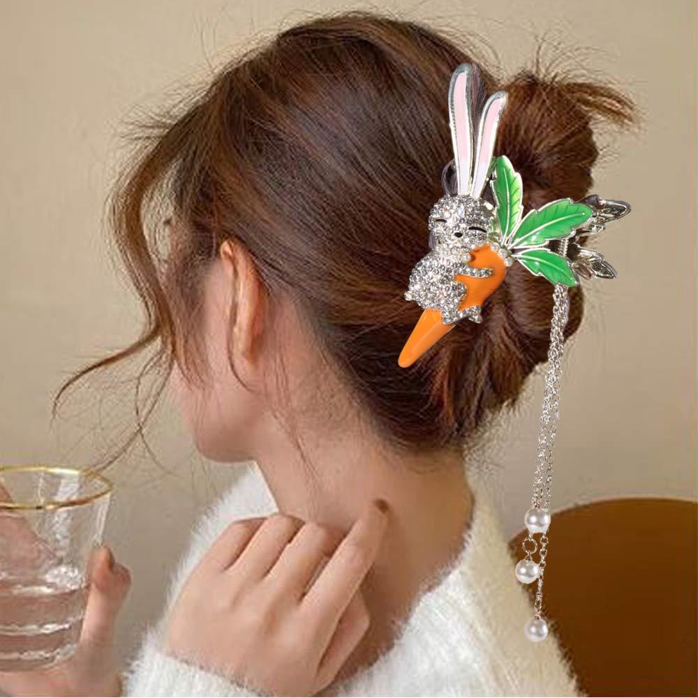 Kẹp Tóc Đuôi Ngựa Hình Thỏ / Cà Rốt Thanh Lịch Mừng Năm Mới Cho Nữ