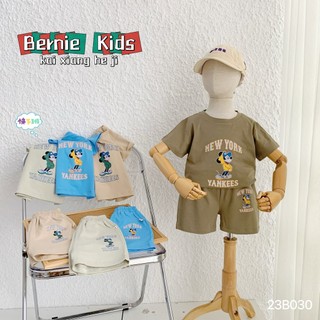 Bộ cotton cộc tay Bernie hoạt tiết Mickey Mouse cho bé