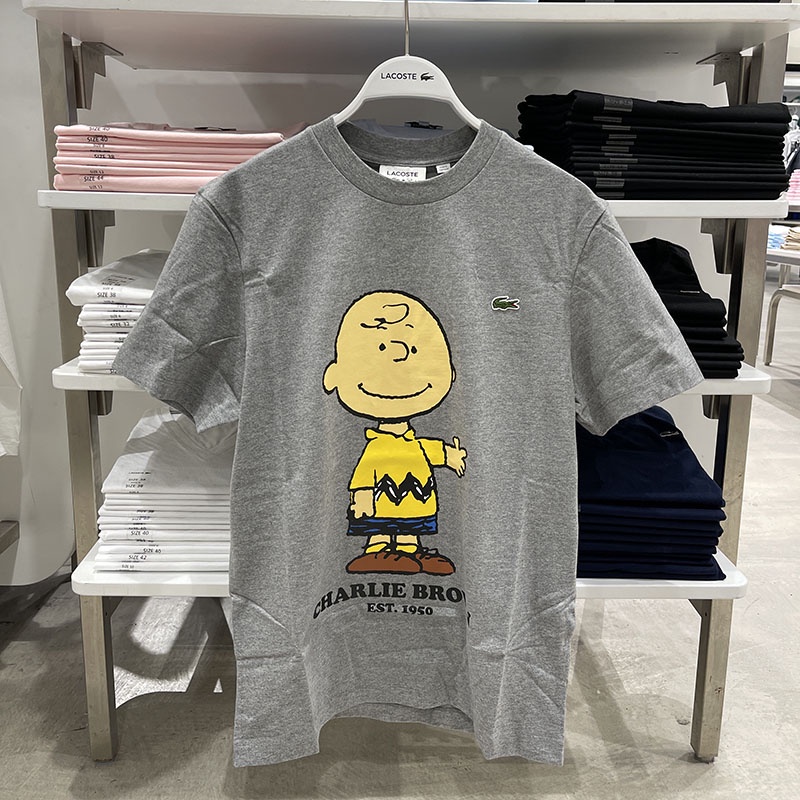 Áo Thun Ngắn Tay In Hoạt Hình Lacoste Cá Tính Cho Nam