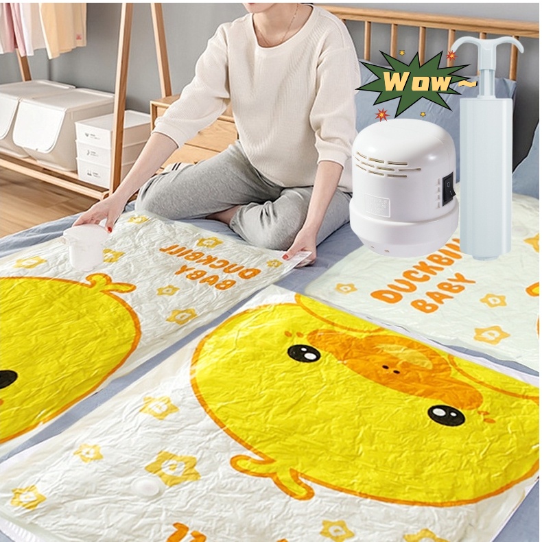 Túi hút chân không đựng quần áo túi đựng chăn màn mền gấp gọn chống mốc Túi chống ẩm và dùng lại bình thường