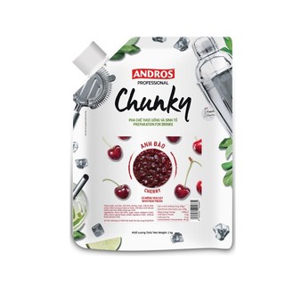 Mứt trái cây andros anh đào túi 1kg - mứt chunky anh đào túi 1kg
