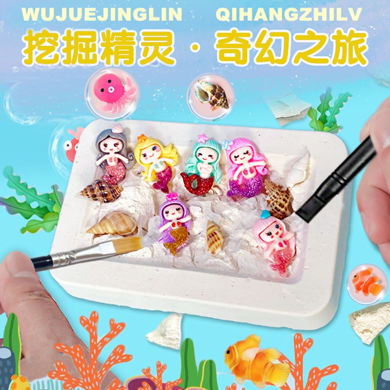 Đồ Chơi Nàng Tiên Cá Đào, Đá Quý Thủ Công diy Làm Quà Sinh Nhật Giáo Dục