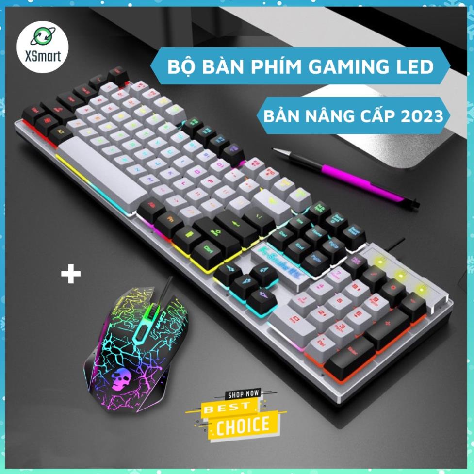 Bộ Bàn Phím Và Chuột Gaming Có Dây LED 7 Màu Cực Đẹp Phím Giả CƠ Cao Cấp Gõ Cực Đã Cho Máy Tính, Laptop, PC K4 + T66